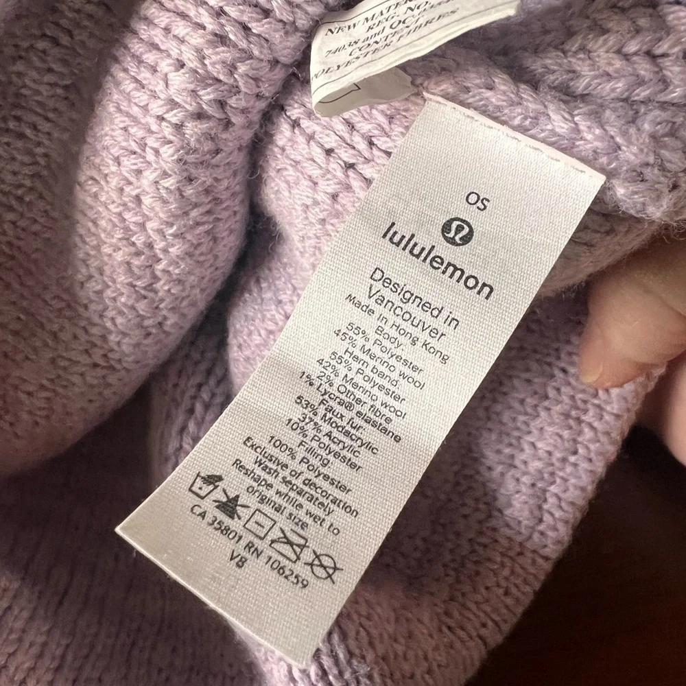 Lululemon cold weather Pom-Pom beanie, lavender